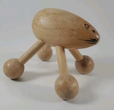 Little Mouse Handheld Relax Massager Wooden head Body Back Muscle relaxer -Used 