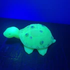 Fenton Burmese Uranium Glass / TURTLE / Signed Figurine Mint! Super Cute!