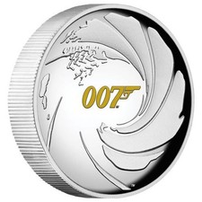 Tuvalu - Pièce de 1 $ concave argent haut relief 2020 James Bond 007 1 oz (#11)