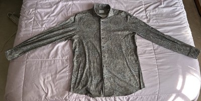 Emanuel Berg Paisley Button Down Shirt Sz L Luxury Designer Unworn $298 MSRP