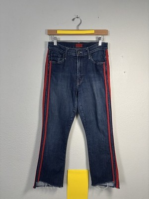 Mother Insider Crop Step Fray Jean Speed Racer Denim Western Women s 28X24 