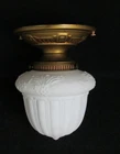 Vintage/Antique Satin White Milk Glass Acorn Shade Ceiling Light Fixture 9"T 6"W