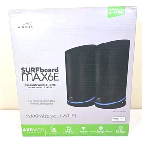 Arris Surfboard MAX 6E W161 Mesh Wi-Fi 6E Système noir Tri-Band 6.6 Gbps 4-Ports