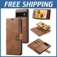 Pixel 7 Pro Wallet Case with Tempered Glass - Brown
