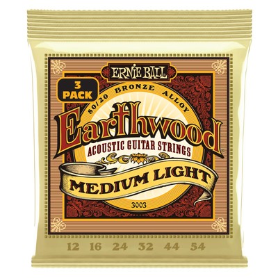 Earthwood Medium Light Akustik-Gitarrensaiten, 80/20-Bronze, 3 Pakete, Stärke...