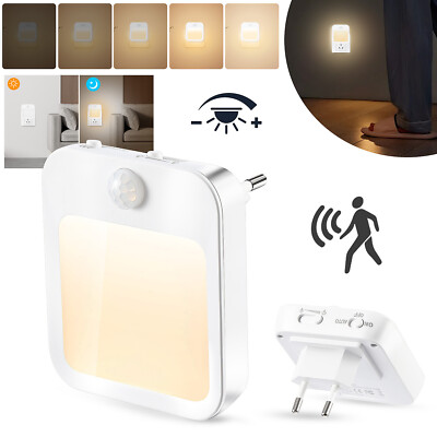 Dimmable LED Night Light with Motion Sensor, Plug - in Night Lamp, Outlet Light