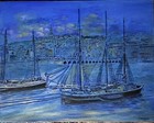 Earl Mayan painting of French Harbor Scene  — photo 1