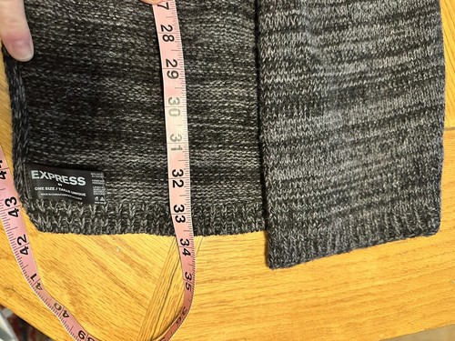 Express grau & schwarz Wolle und Nylon Mischung Schal 9x67" - Bild 5 von 7