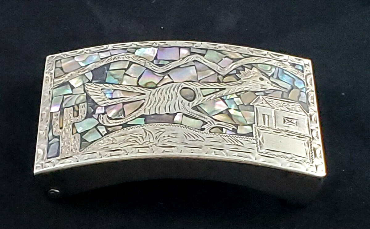 Vintage Plata De Jalisco .925 Sterling and Jewelers Gold Western Belt Buckle 18k Gold 925 Sterling Silver Belt Buckle Plata De Jalisco  main image 4