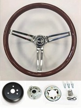 High Gloss Mahogany Wood Steering Wheel To Fit Ididit Column 15 Plymouth Cap