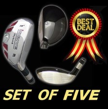 iDrive set of Five Hybrids 2 3 4 5 6 Graphite Regular Rescue Iron Woods Set