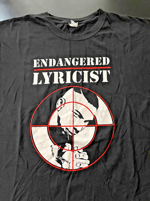 RAS KASS Endangered Lyricist T-Shirt, Black, Size: Large (See Photos)