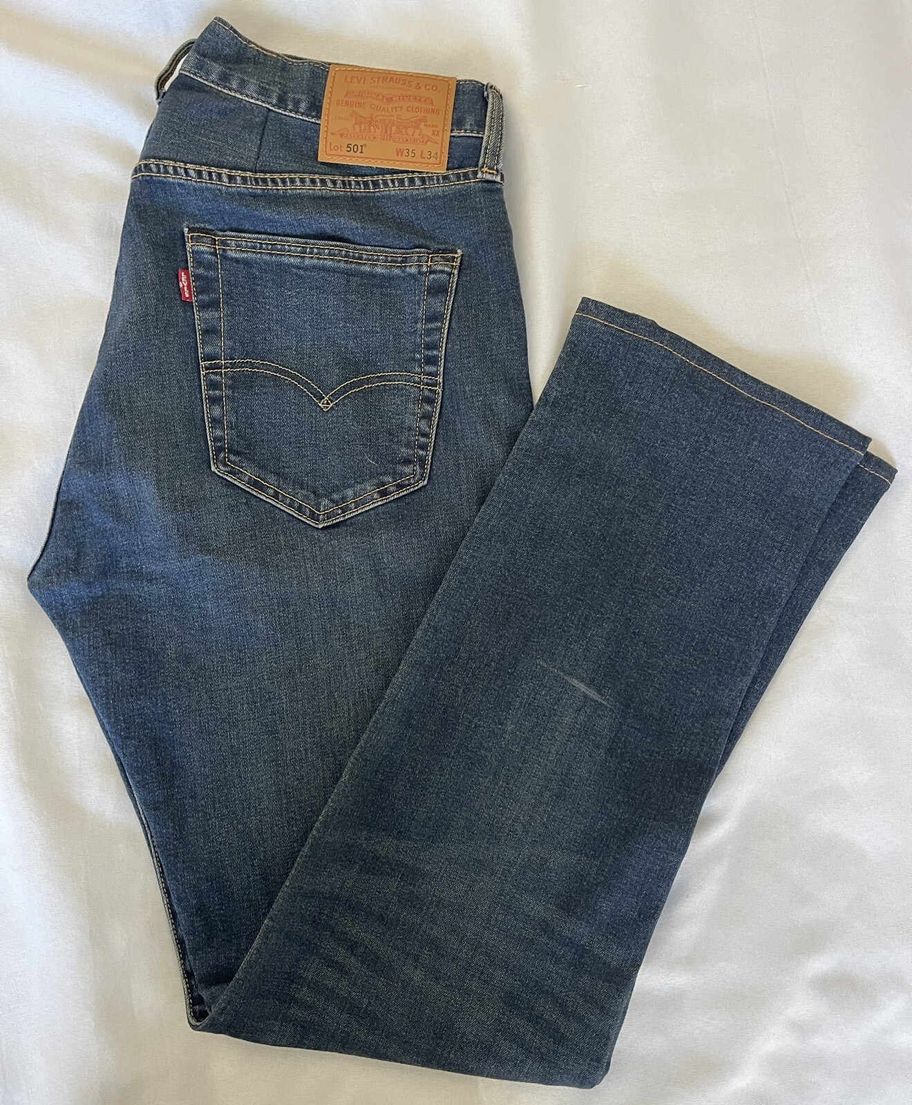 Levi's Premium Men's 501XX Button Fly Big E Denim Blue Jeans 35x34