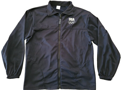 Men's US Olympics Committee Full Zip Track Jacket XL Made In USA USOC