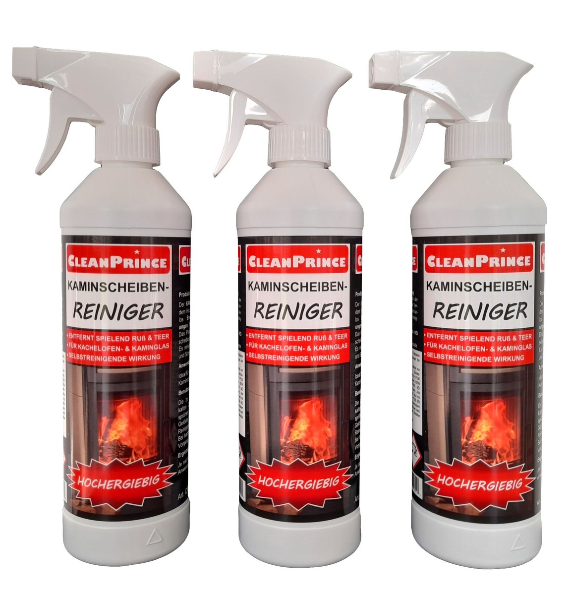 Kaminscheibenreiniger Reiniger 3 Stück à 500 ml