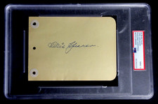 TRIS SPEAKER SIGNED PSA/DNA CERTIFIED GRADE 9 MINT ALBUM PAGE AUTOGRAPH HOF
