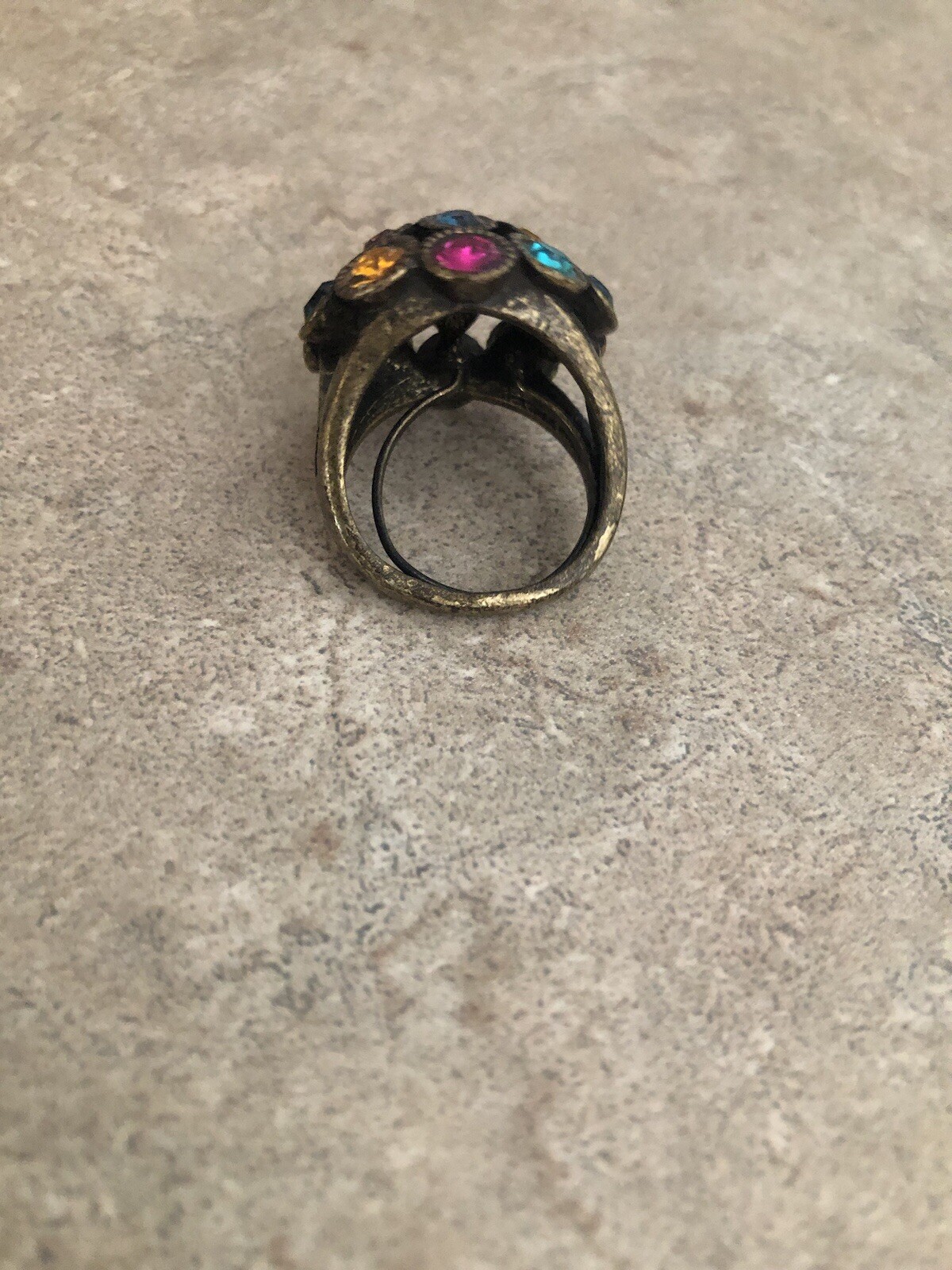 Avon Multi Colored Stone Ring Size 7 - image 3