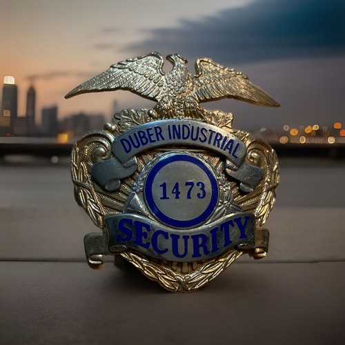 Duber Industrial Vintage Sun Badge Company Security LA County Los Angeles