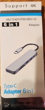 USB C HUB, USB C Adapter 6 in 1 with USB 3.0, 4K-HDMI, USB C