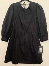 Who What Wear Women's Long Sleeve Dress With Pockets, Black, M