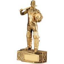 Cricket Trophy Gold Batsman Figure Resin Award - FREE Engraving 3 Sizes RC457