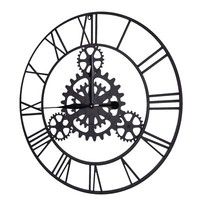 75CM Vintage Wanduhr Mit Beweglichen ZahnräDern, Steampunk Industriell Wanduhr