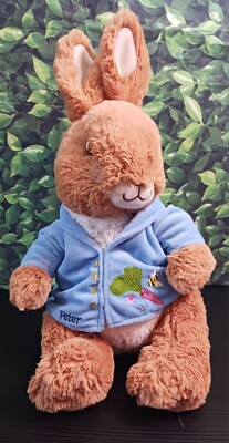 Peter Rabbit Original Beatrix Potter Plush Bunny Blue Sweater 12'' Stuffed Animal