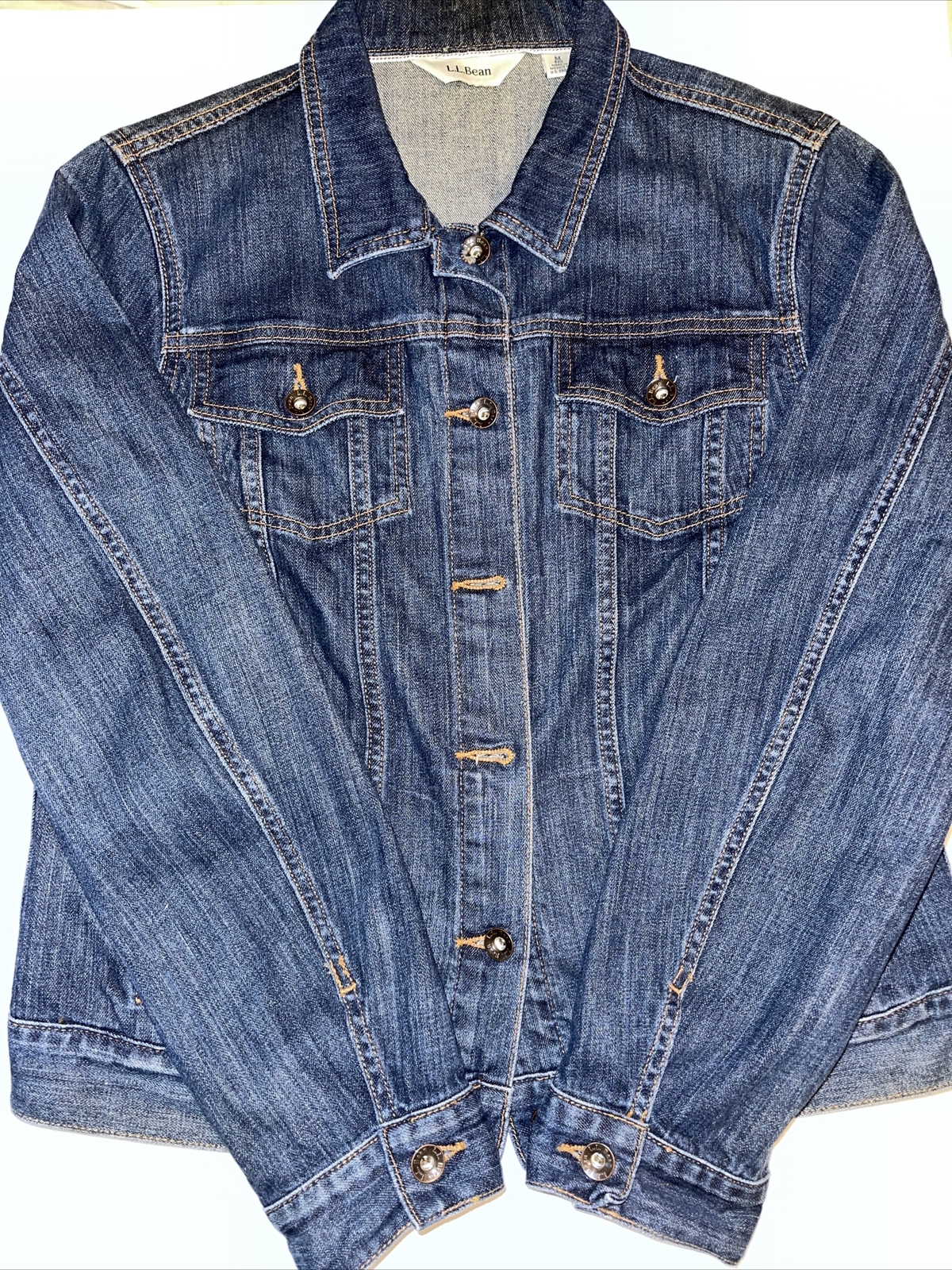 LL Bean womens M Medium denim jacket 