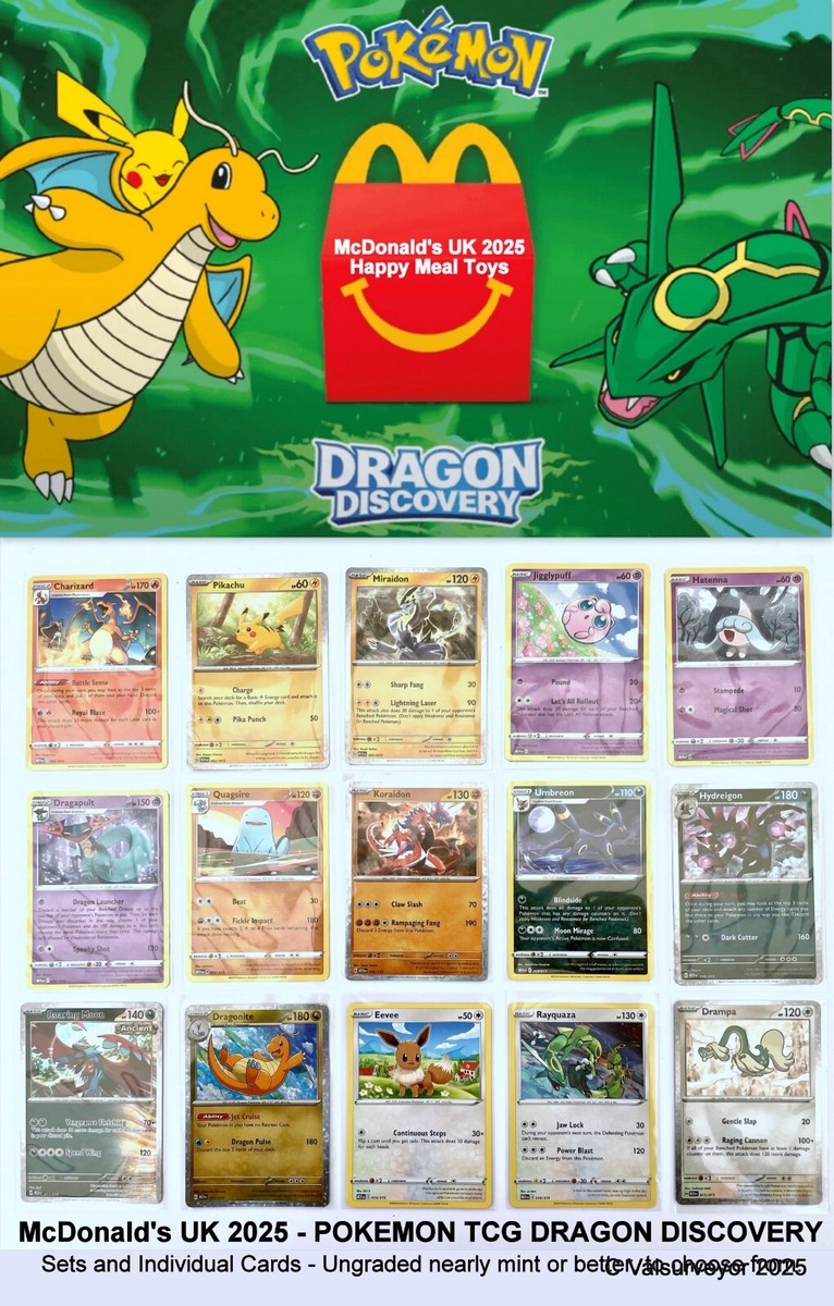 Pokémon McDonald's 2025 UK Dragon Discovery Cards Choose