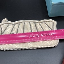 VINTAGE BAGMADE IN JAPAN BEADED FAUX PEARLS  BEADS CLUTCH PURSE Fun