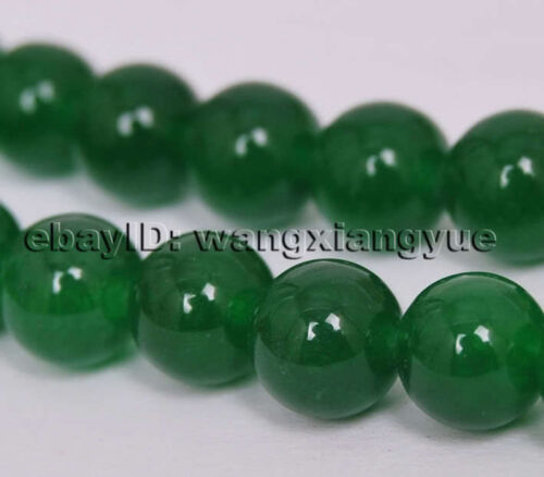 Cuentas sueltas redondas de piedras preciosas verdes de 12 mm 15"" AAA de grado superior - Imagen 1 de 3