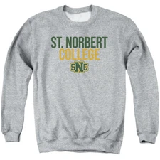 St. Norbert College Adult Crewneck Sweatshirt Stacked, Athletic Heather, S-3XL