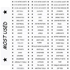 66 Pcs Magnetic Tool Box Labels Tool Chest Organizer Stickers for Cabinets