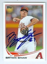 Bryan Shaw autographed baseball card (Arizona Diamondbacks) 2013 Topps #101