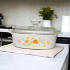Vintage Corning Ware Wildflower 2 Quart Pyrex Casserole Dish with Lid