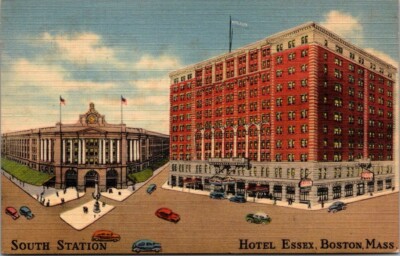 Postcard South Station Hotel Essex Boston Mass. | eBay