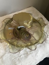 Beautiful  Satin Kentucky Derby hat Church Gold Hat Fancy Formal Flower