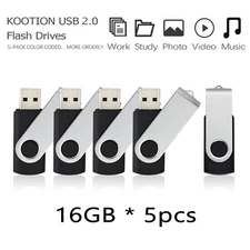 16GB USB 2.0 Flash Drive Pen Thumb Drive Memory Stick Metal Swivel USB Stick LOT