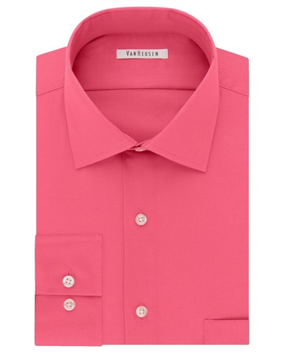 Van Heusen Men's Classic-Fit Wrinkle Free Flex Collar Solid Dress Shirt  Blue | eBay