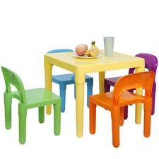 Kids Table and Chairs Play Set Activity Furniture In Outdoor  Toddler Child Toy