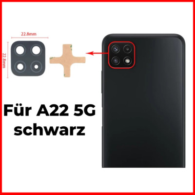 Kamera Glas für Samsung Galaxy A22 5G Kameralinse schwarz Camera Glass Lens