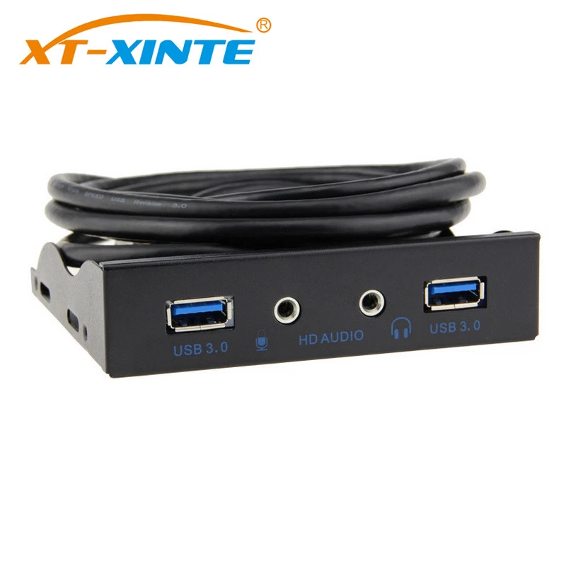 Mic Connector 2Ports USB3.0 PC Front Panel Bracket with Cable for Desktop - Bild 4 von 4