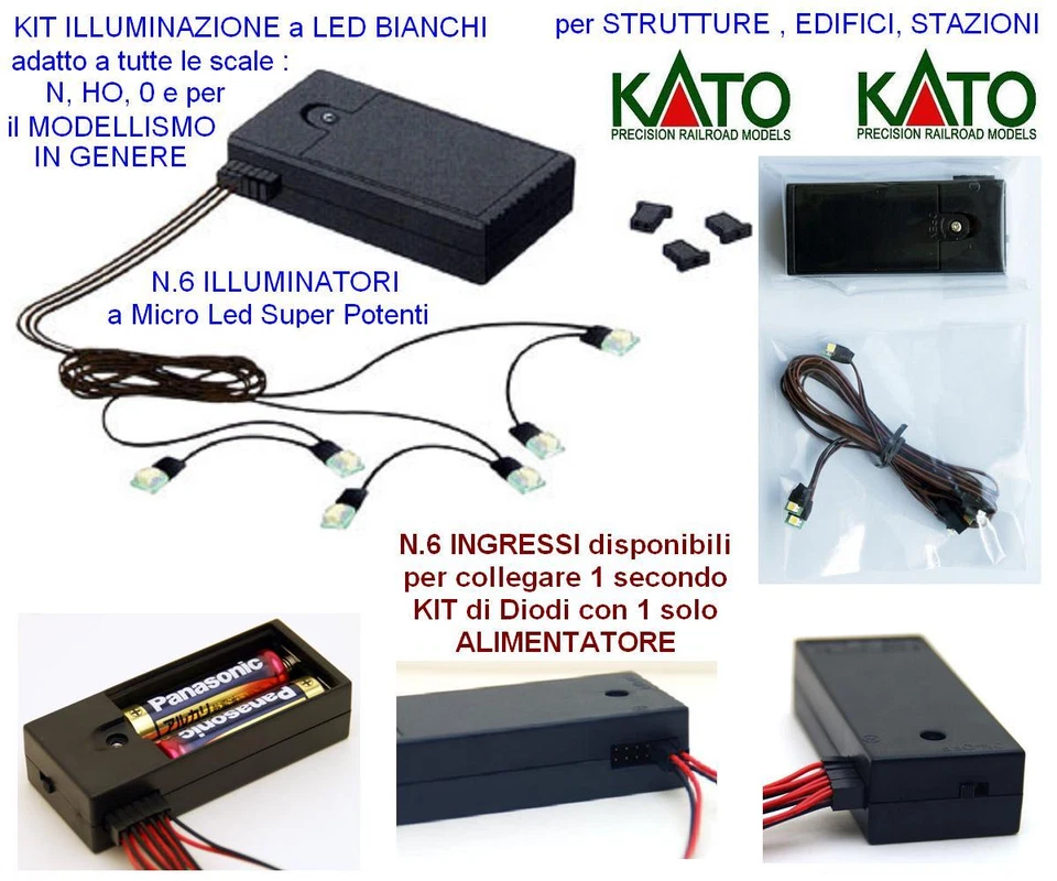 KATO Kit 3V N.6 Micro Plaques LED 5x8 Blanche Pour Diorama Vagon Locomoteur HO-N - Photo 1/1