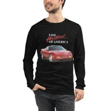 Retro 1990 Chevy vette C4 Heartbeat of America Unisex Long Sleeve Tee
