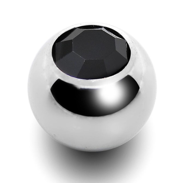 Replacement Balls (2) for 14 Gauge Black 5mm Gem External Balls Steel