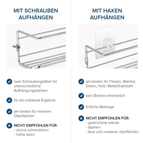 Gewürzregal Wandregal Metall 2 Stück Küchenregal – Gewürzhalter Küche Wandreg... - 第 4/8 張圖片