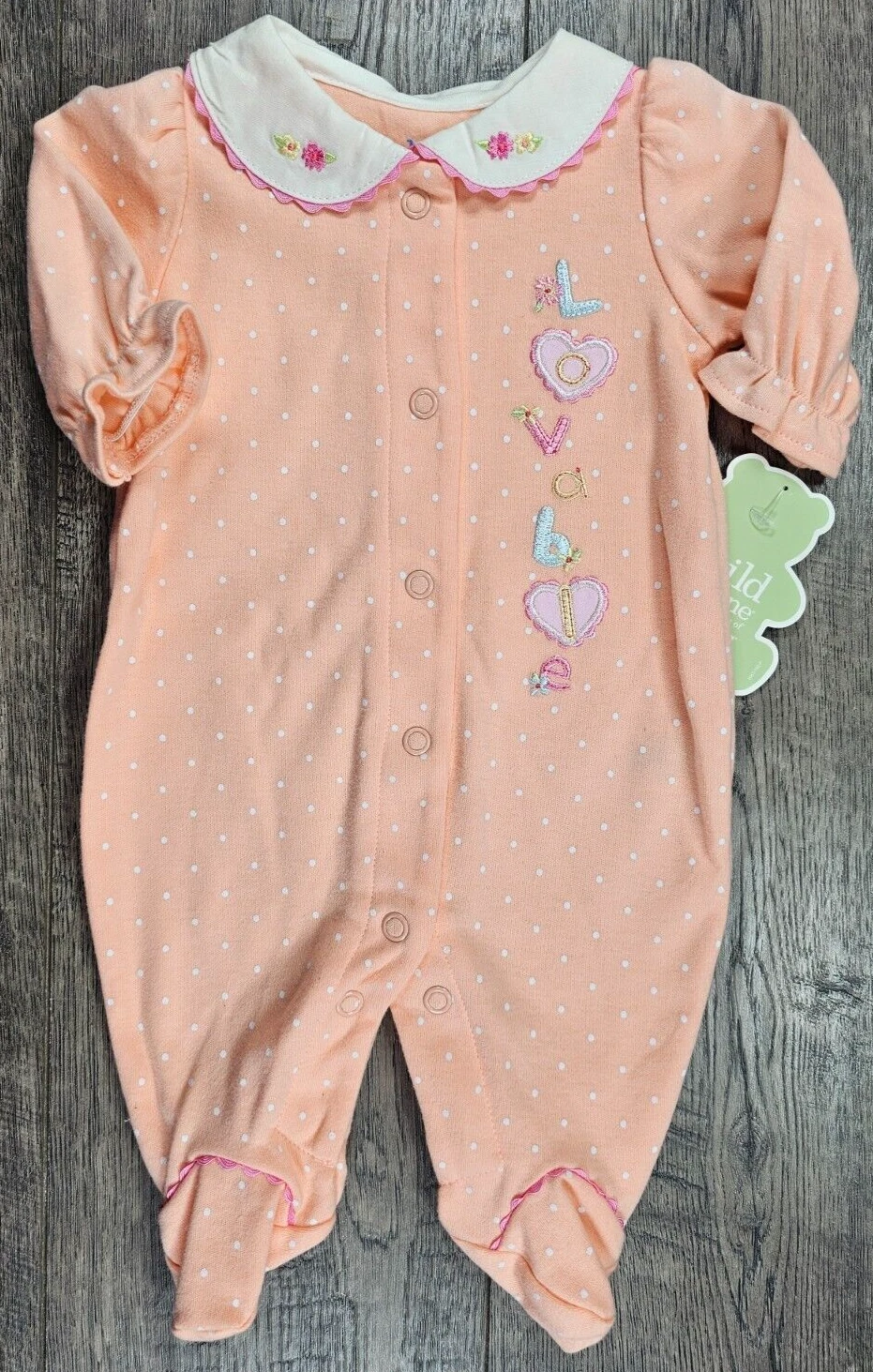 Baby Girl Clothes New Child Mine Carter's Preemie Lovable Footed Outfit