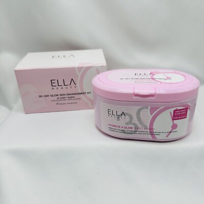 ELLA 30 Day Glow Skin Enhancement Kit,  30 Sheet Masks for Everyday