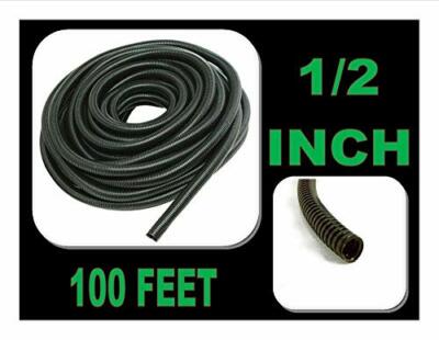 1/2'' Stereo Tubing Wire Cover Black Split Loom Flexible Good Quality - (100' Ft)
