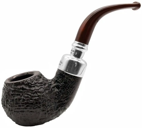 Peterson Newgrange Sandblast Silver Mounted Spigot Large Bent Apple Pipe XL02